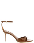Paris Texas Brown Calfskin Stiletto Heel Sandals