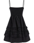 Ganni Black Cotton Short Dress