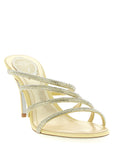 RENE CAOVILLA Gold Viscose Stiletto Heel Sandals