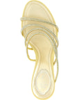 RENE CAOVILLA Gold Viscose Stiletto Heel Sandals