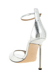 Tom Ford Silver Leather Stiletto Heel Sandals