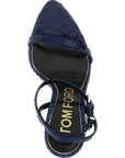 Tom Ford Blue Calfskin Stiletto Heel Sandals