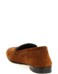 Versace Brown Calfskin Slip-On Loafers