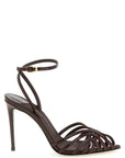 LE SILLA Brown Calfskin Stiletto Heel Sandals