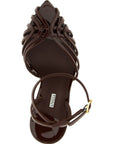 LE SILLA Brown Calfskin Stiletto Heel Sandals