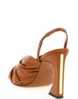 Fendi Brown Lamb Leather Stiletto Heel Sandals