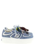 Fendi Blue Calfskin Platform Sneakers