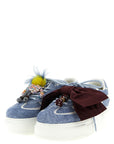 Fendi Blue Calfskin Platform Sneakers