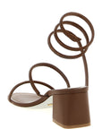 RENE CAOVILLA Brown Viscose Strap-On Sandals