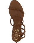 RENE CAOVILLA Brown Viscose Strap-On Sandals