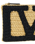 Valentino Garavani Black Viscose Clutch Bag