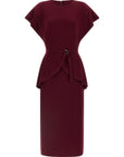 Norma Kamali Bordeaux Polyester Midi Dress