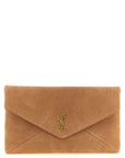 Saint Laurent Brown Lamb Leather Clutch Bag