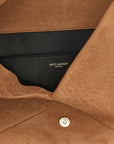 Saint Laurent Brown Lamb Leather Clutch Bag