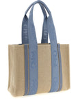 Chloé Blue Linen Tote Bag