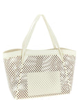 Twinset White Leather Tote Bag
