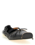 MM6 Maison Margiela Black Cowhide Ballet Flats
