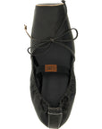 MM6 Maison Margiela Black Cowhide Ballet Flats