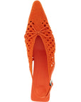 Jacquemus Orange Polyester Mid Heel Pumps