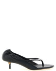 Jacquemus Black Lamb Leather Flat Sandals