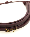 Saint Laurent Bordeaux Lamb Leather Bracelet