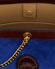 Versace Blue Calfskin Shoulder Bag