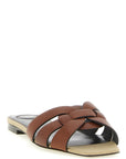 Saint Laurent Brown Calfskin Slides