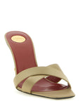 Saint Laurent Bicolor Viscose Stiletto Heel Sandals