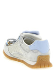 Fendi Gray Calfskin Athletic Sneakers