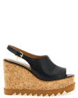 Stella McCartney Black Polyurethane Wedge Sandals