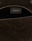 Ferragamo Brown Goatskin Shoulder Bag