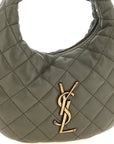 Saint Laurent Gray Lamb Leather Handbag