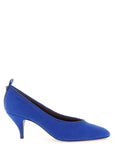 Versace Blue Cotton Mid Heel Pumps
