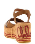 Chloé Brown Calfskin Wedge Sandals