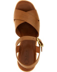 Chloé Brown Calfskin Wedge Sandals