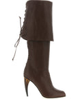Alexander McQueen Brown Lamb Leather Over The Knee