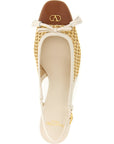 Valentino Garavani Beige Goatskin Mid Heel Pumps