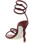 RENE CAOVILLA Bordeaux Viscose Stiletto Heel Sandals