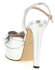 Valentino Garavani Silver Leather Stiletto Heel Sandals