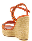 Dolce & Gabbana Orange Cotton Wedge Sandals