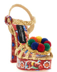 Dolce & Gabbana Multicolor Viscose Stiletto Heel Sandals