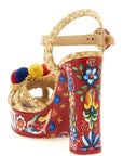 Dolce & Gabbana Multicolor Viscose Stiletto Heel Sandals