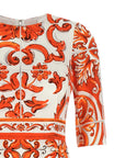 Dolce & Gabbana Orange Silk Midi Dress
