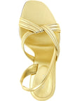 Versace Gold Lamb Leather Stiletto Heel Sandals