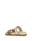 Fendi Brown Raffia Flat Sandals