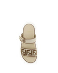 Fendi Brown Raffia Flat Sandals