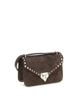 Valentino Garavani Brown Suede Leather Shoulder Bag