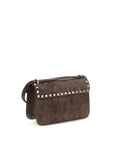 Valentino Garavani Brown Suede Leather Shoulder Bag