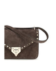 Valentino Garavani Brown Suede Leather Shoulder Bag