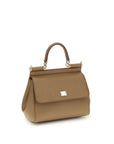 Dolce & Gabbana Beige Calf Leather Bos Taurus Handbag